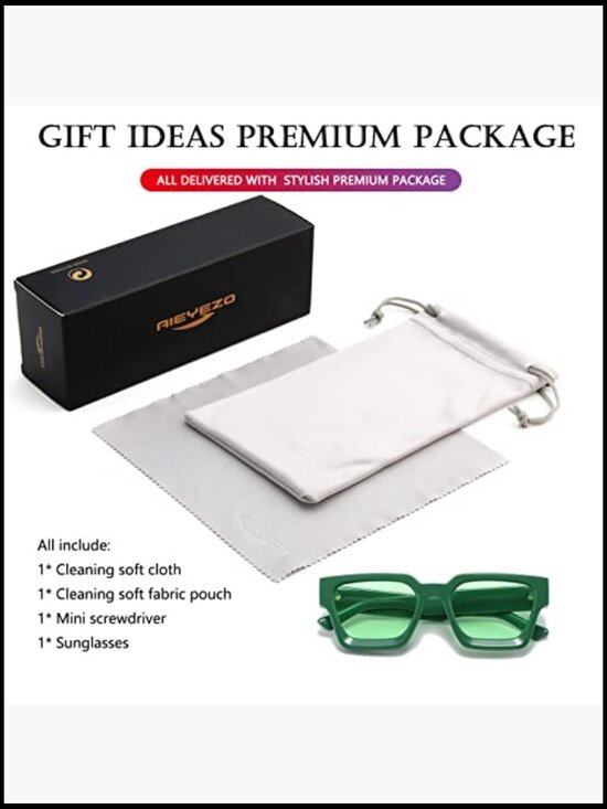 Square Thick Frame Sun Glasses Simple Designer Shades main image 7